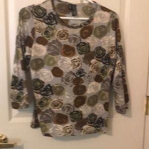 🌟Lynn Ritchie print silk top in Medium EUC  cute